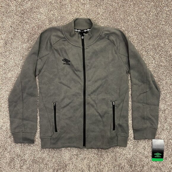Umbro Kids Tech Soccer Full Zip Jacket Size M (8/10) Gray Zipped Pockets NWT - Picture 7 of 14